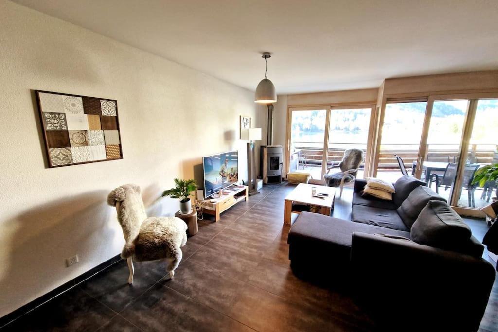 Superbe Appartement Champex-Lac Avec Piscine Et Sauna Exteriör bild